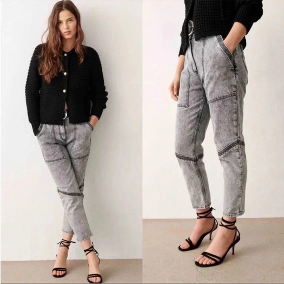 Ba&sh Mame acid wash motto jeans NWT - Picture 1 of 16